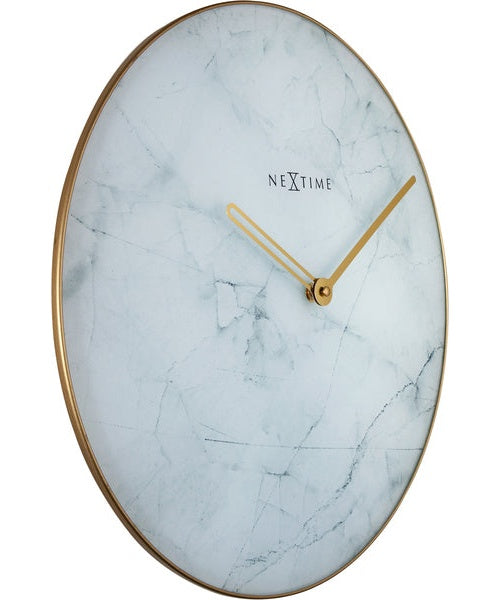 NeXtime NE-8189WI Wandklok Marble Ø 40 Cm Wit afbeelding 2