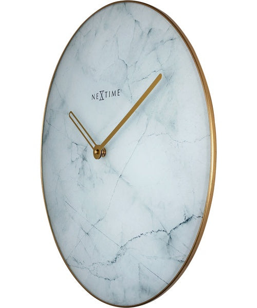 NeXtime NE-8189WI Wandklok Marble Ø 40 Cm Wit afbeelding 3
