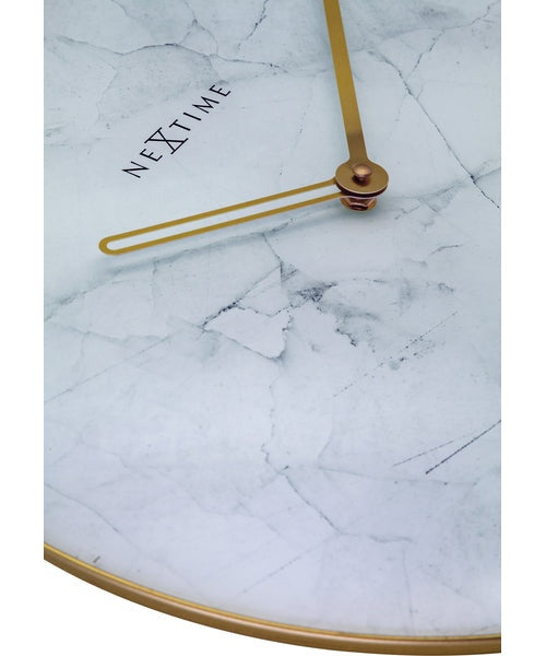 NeXtime NE-8189WI Wandklok Marble Ø 40 Cm Wit afbeelding 6