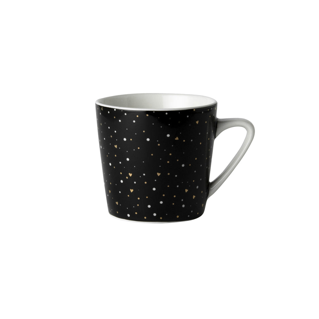 Dutch Rose Mini Mug - Black Glitter