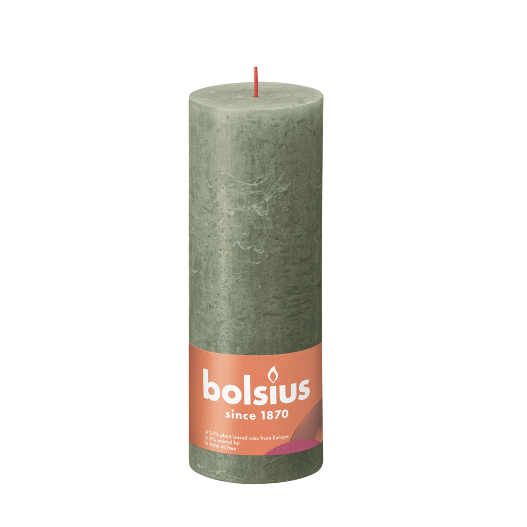 Bolsius Candle 19x6.8 cm Olive Green