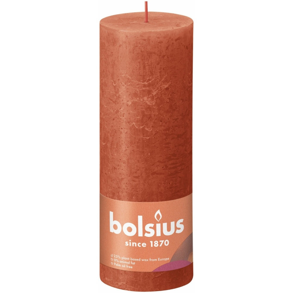 Bolsius Rustic Pillar Candle 19x6.8 cm Earthy Orange