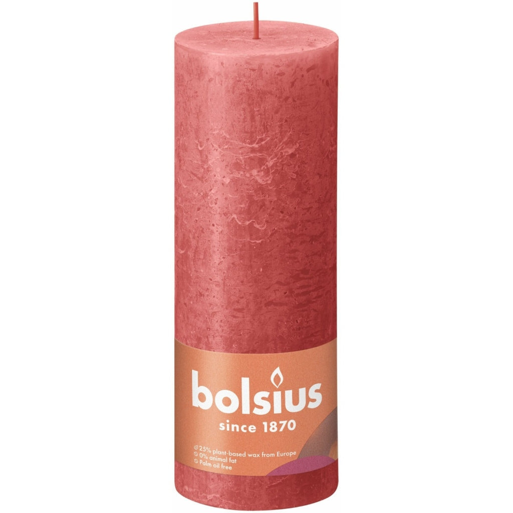 Bolsius Rustic Pillar Candle 19x6.8 cm Blossom Pink