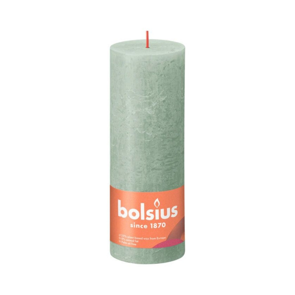 Bolsius Rustic Pillar Candle 19x6.8 cm Jade Green