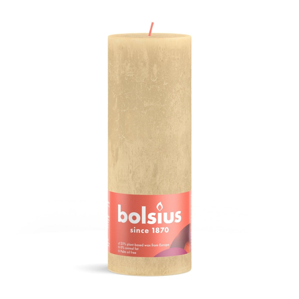 Bolsius Rustic Pillar Candle 19x6.8 cm Oat Beige