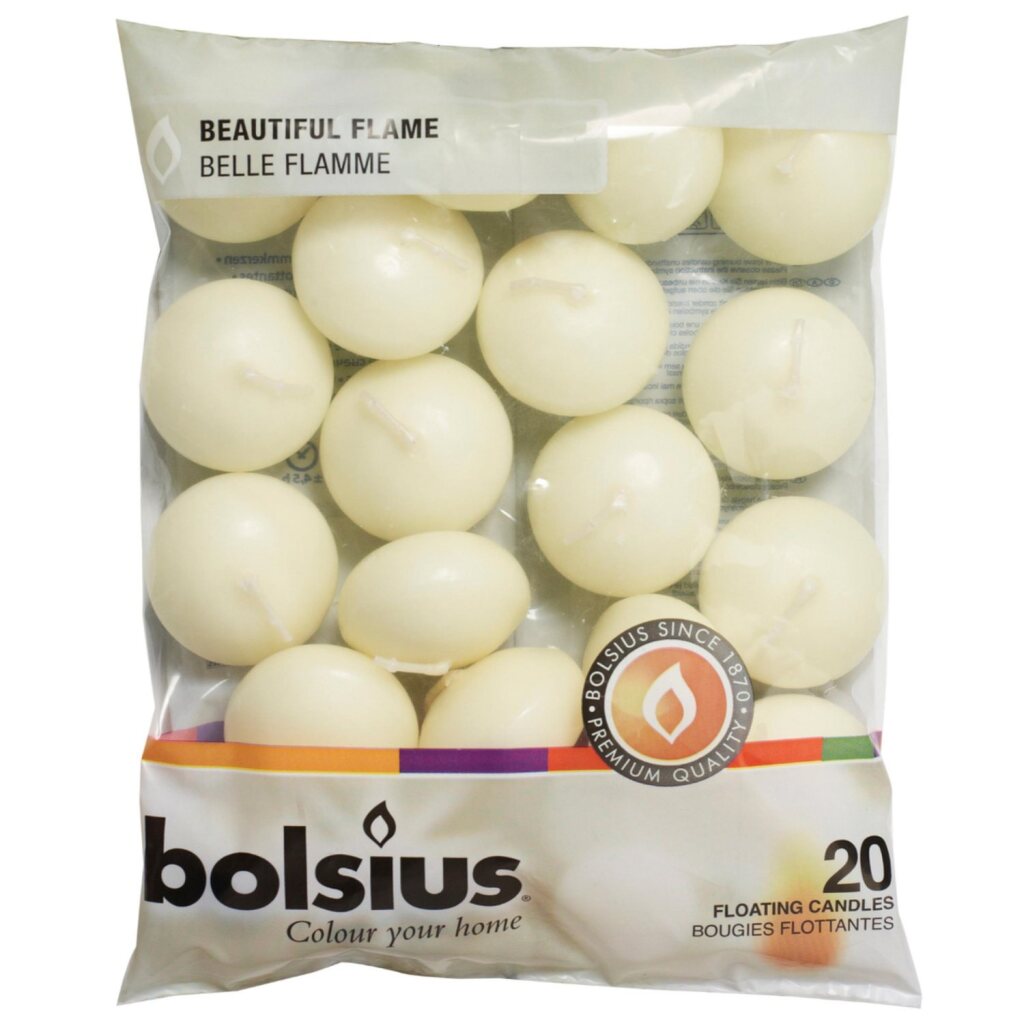 Bolsius Floating Candles 20 Pieces White