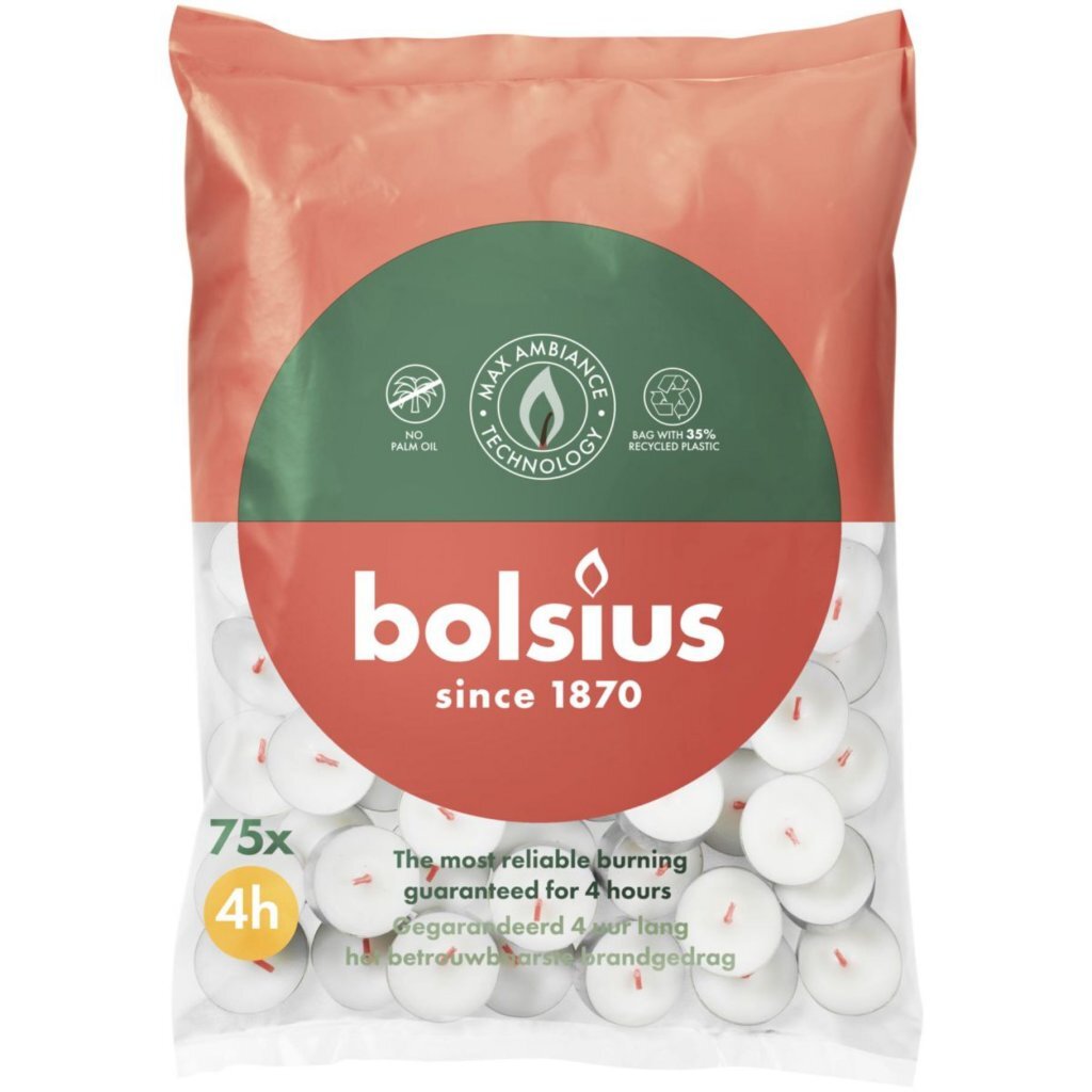 Bolsius Tea Lights Burn Time 4 75 Pieces