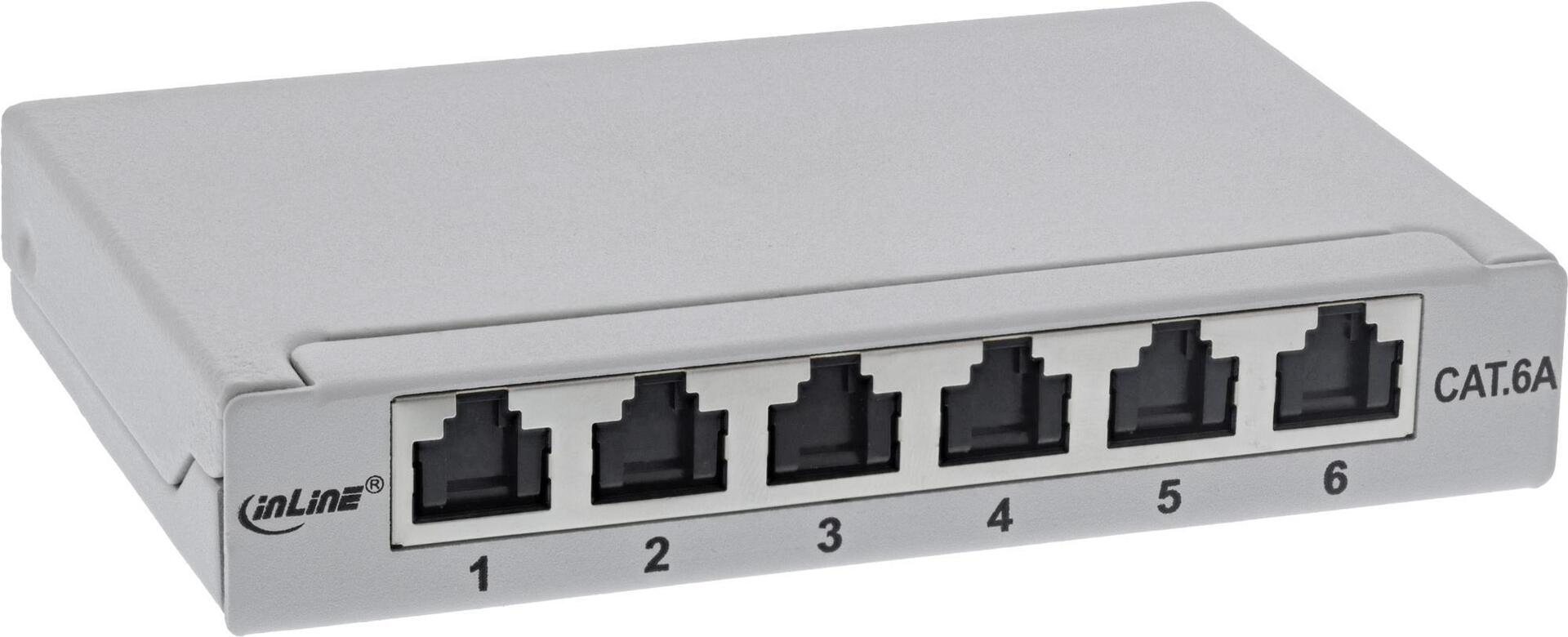 InLine Patch Panel Cat.6A 0.5U 6-Port Grey (76816A)