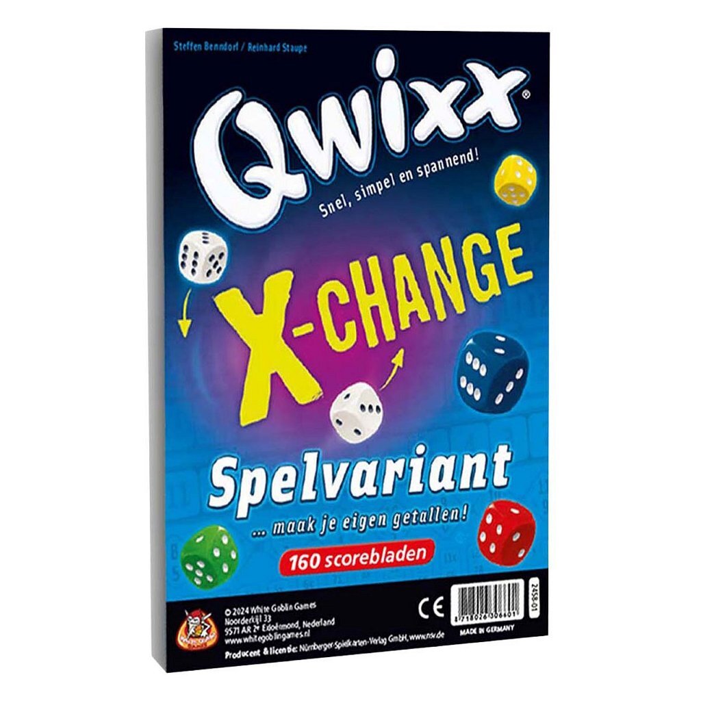 White Goblin Games Qwixx X-Change Dice Game for 2-5 Players, Ages 8+, 15 Minutes