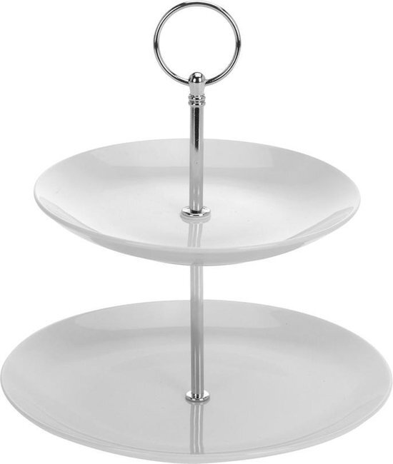 Excellent Houseware Porcelain Shelf 2-Tier 17 cm Diameter 25 cm Height