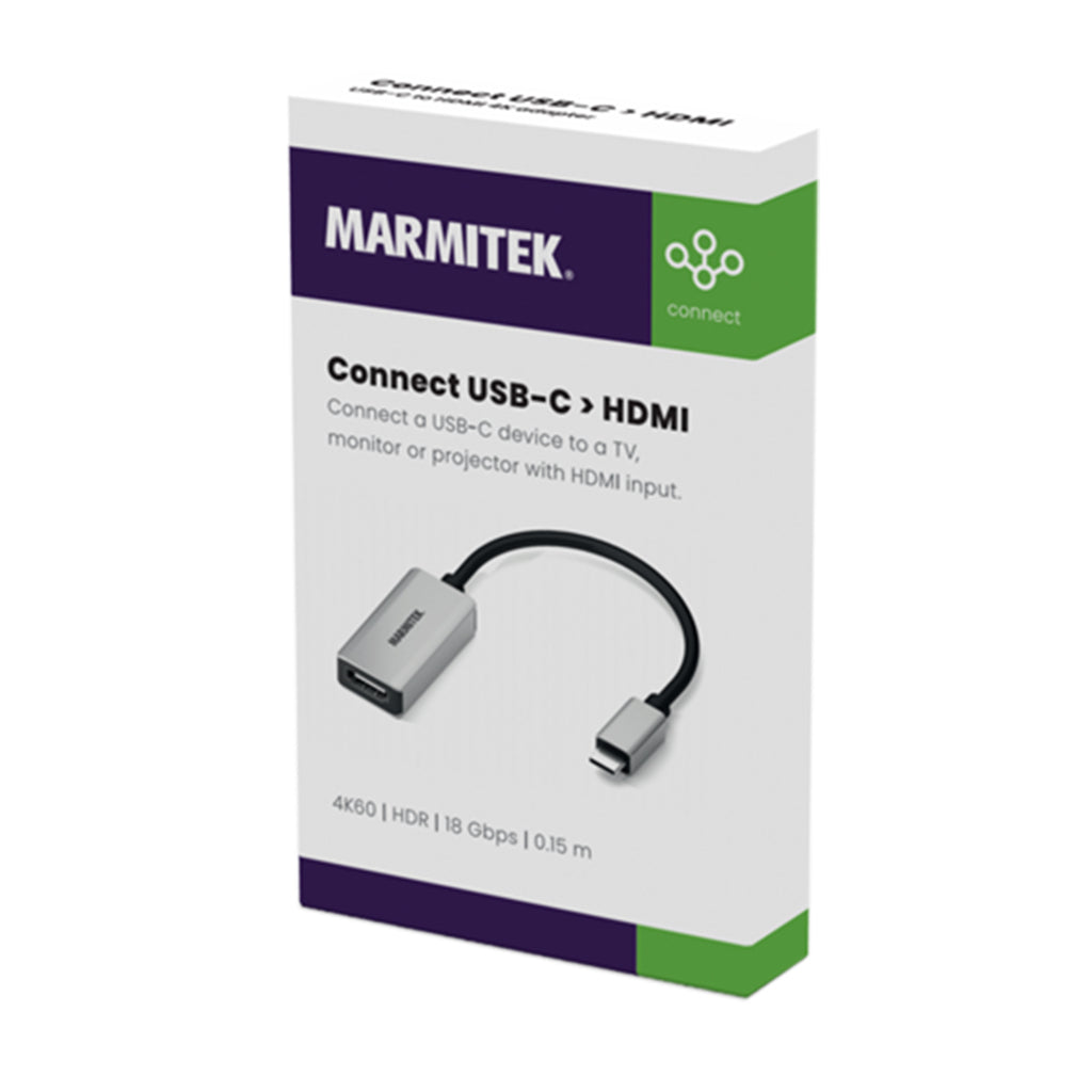 Marmitek Connect USB-C to HDMI Adapter Silver/Black