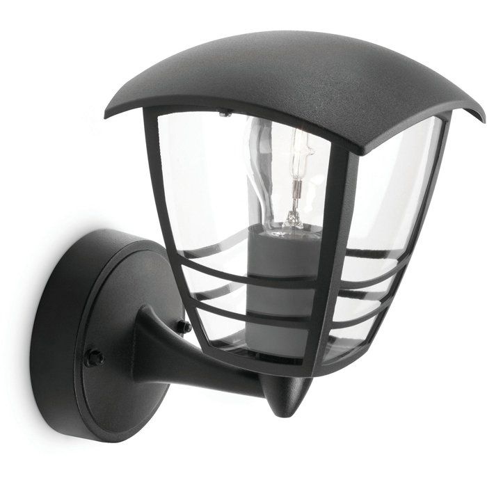 PHILIPS Outdoor Wall Light - Creek - Upward Facing - Black - IP44