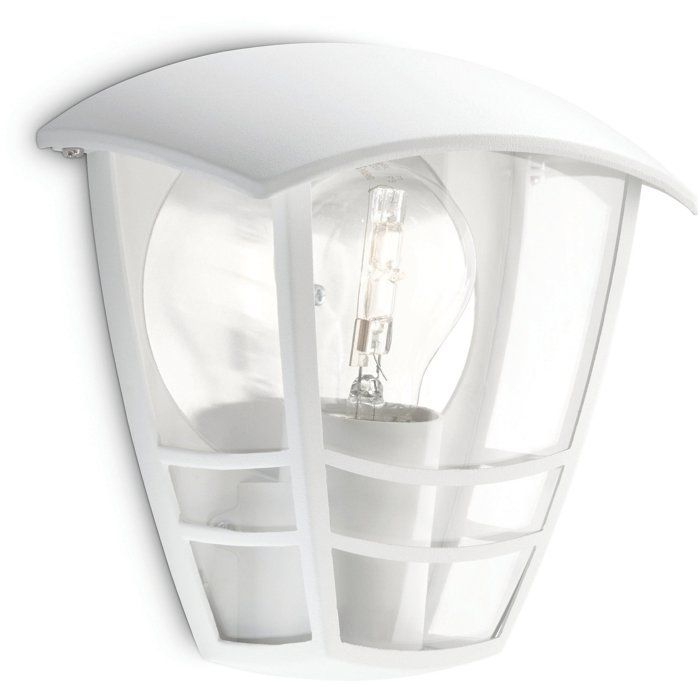 PHILIPS Wall Light - Creek - White - 1x60W - 230V Socket - E27 - IP44