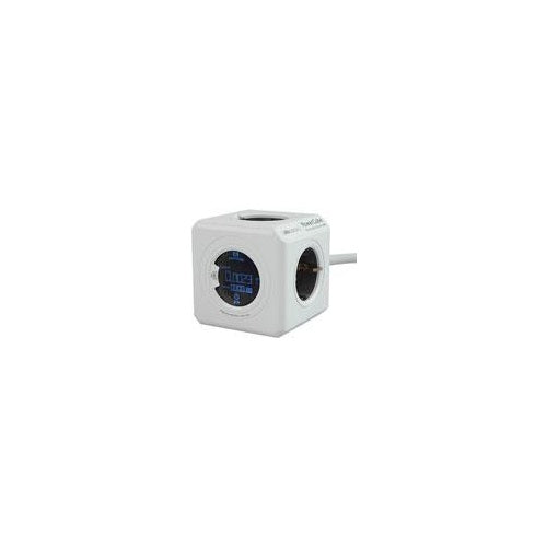 Allocacoc PowerCube Extended Monitor - Stromverteilungseinheit - Wechselstrom 100-250 V - Eingabe, Eingang Stromversorgung - Ausgangsanschlüsse: 4 (Stromversorgung) - 1,5m - Grau (8910/DEEXMO) afbeelding 1