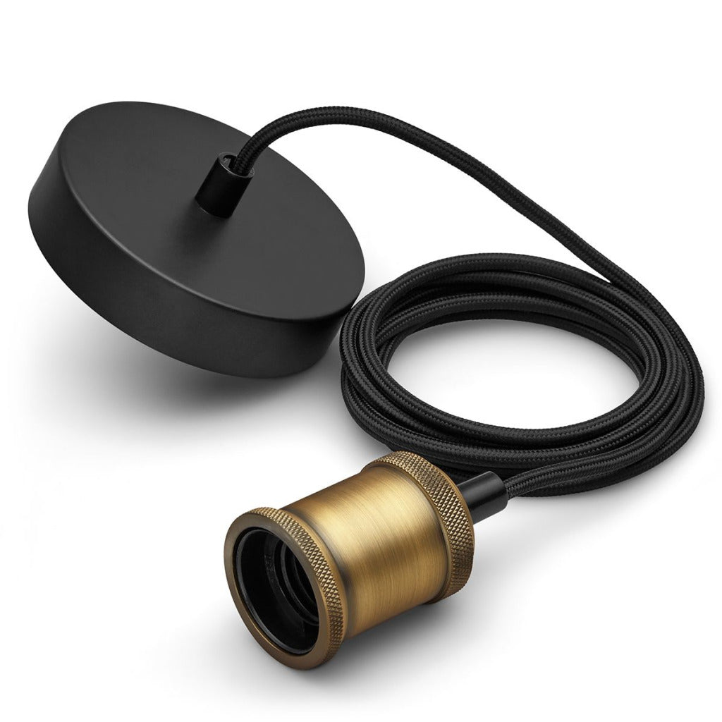 Philips Vintage Cord 1x60w Gold - Retro Fabric and Metal Socket