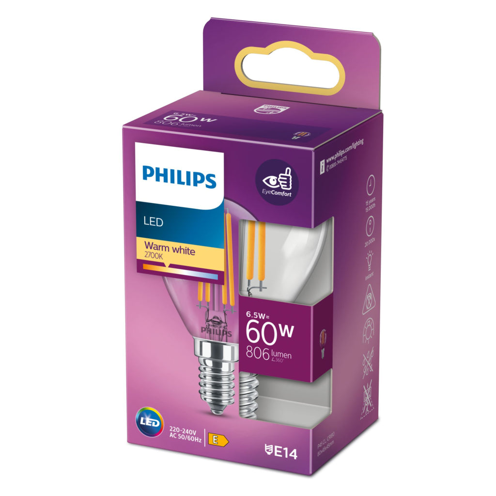 Philips Led Classic 60w E14 Ww P45 Cl Nd Srt4 Verlichting