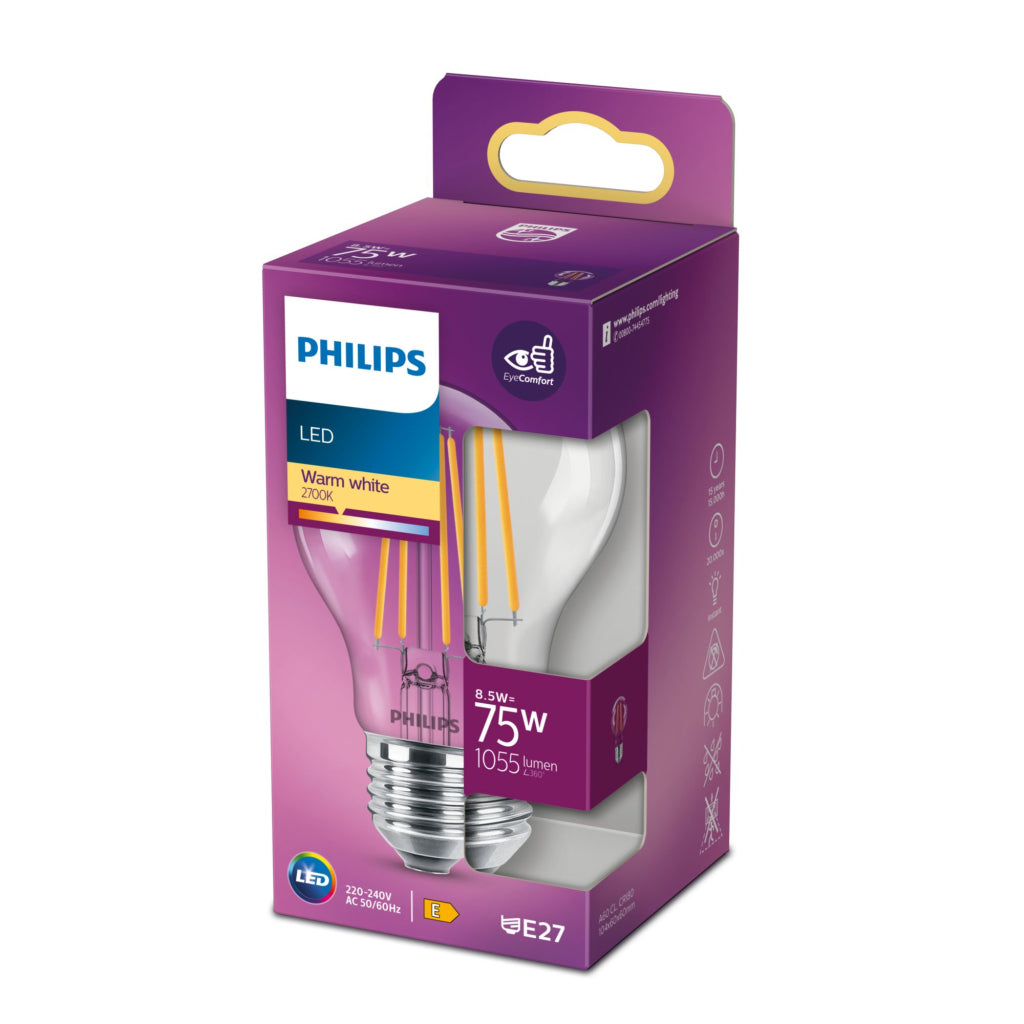 Philips LED Classic 75W E27 Warm White Bulb A60 Srt4