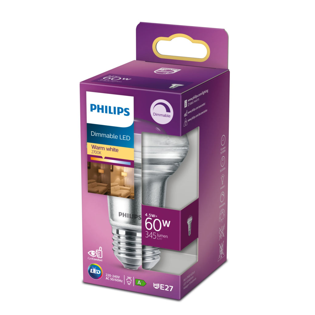 Philips Dimmable LED Reflector Lamp 60W E27 Warm White