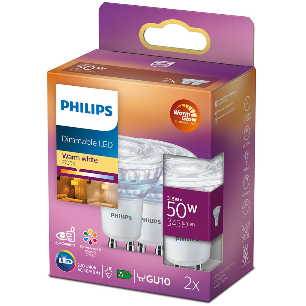 Philips LED Bulb 50W GU10 C90 36° Warm White 36d