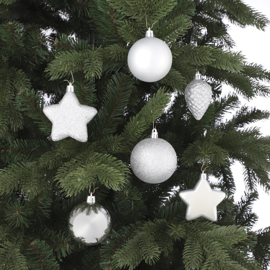 House of Seasons Christmas Tree Decoration Plastic Silver 40 Pieces