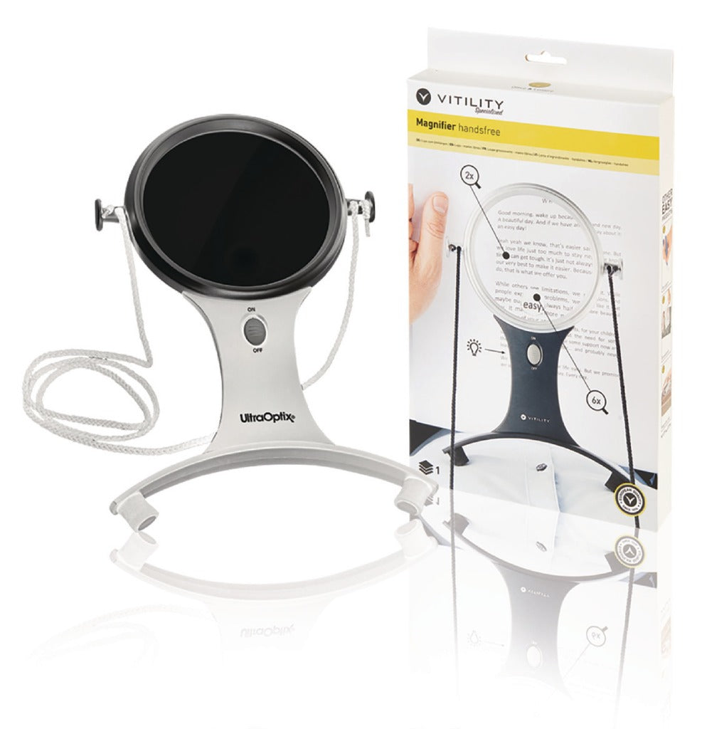 Vitility Hands-free Magnifying Glass with Light VIT-80410010 - Ideal for Reading