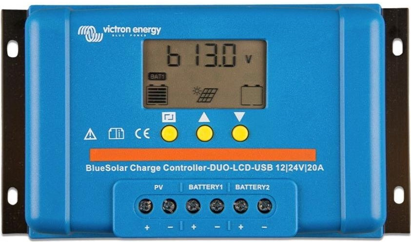 Victron Energy Blue-Solar PWM-LCD&USB Laderegler PWM 12 V, 24 V 20 A (SCC010020050) - 8719076046202 - image 1