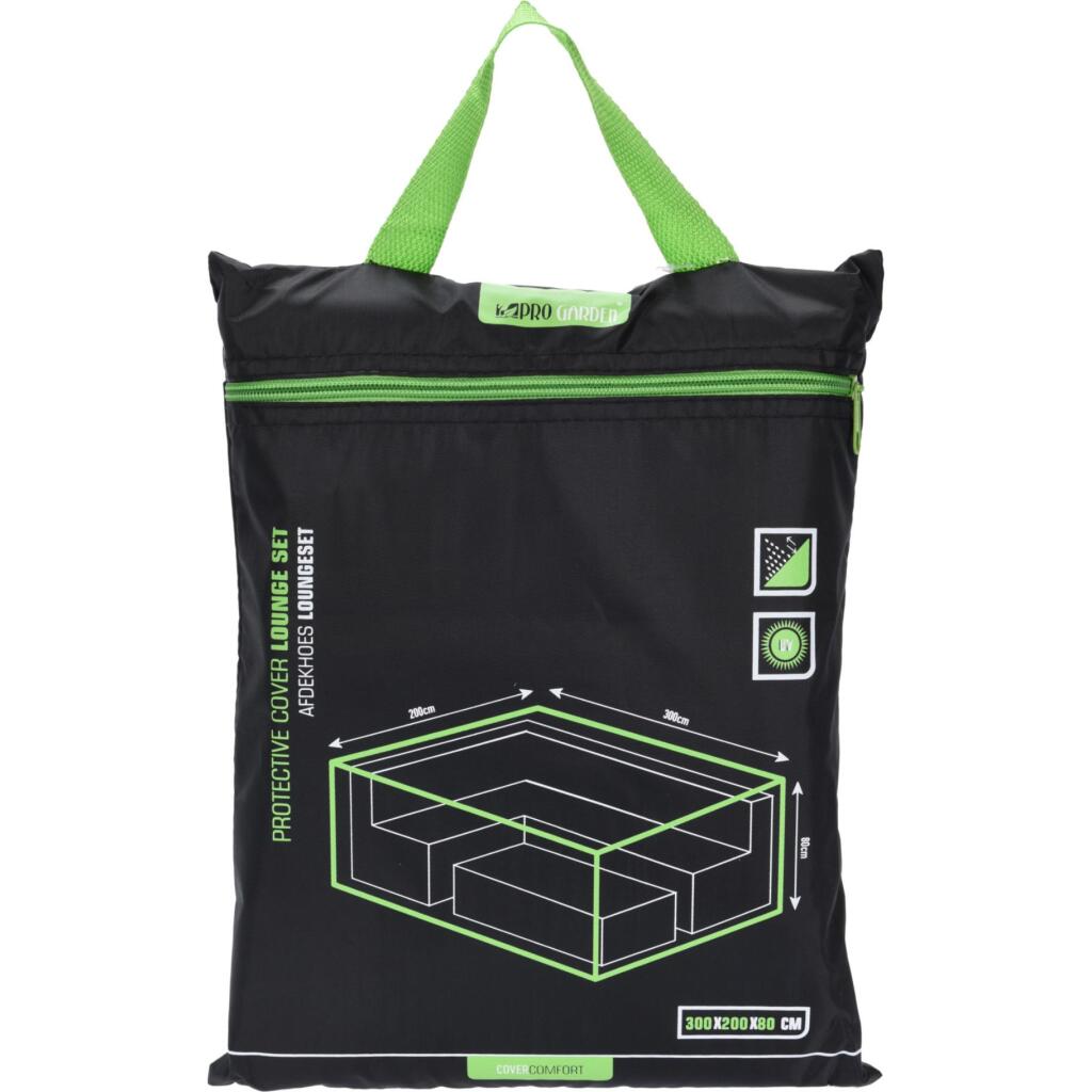 Pro Garden Cover for Lounge Set 300x200x80 cm Black - Waterproof and Weather-Resistant