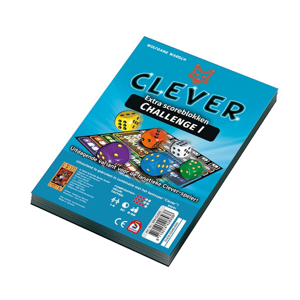 999 Games Clever Challenge Scorepads - 2 Pieces for Dice Game - Ages 8+