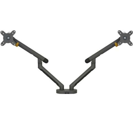 BakkerElkhuizen Bakker Elkhuizen Flexible Dual - Befestigungskit - einstellbarer Doppelarm - für 2 Monitore - Aluminium, Stahl, ABS-Kunststoff, thermoplastischer Gummi (TPR), Polyamid (PA6) - Dunkelgrey - Bildschirmgröße: 43,18-88,9 cm (for afbeelding 1