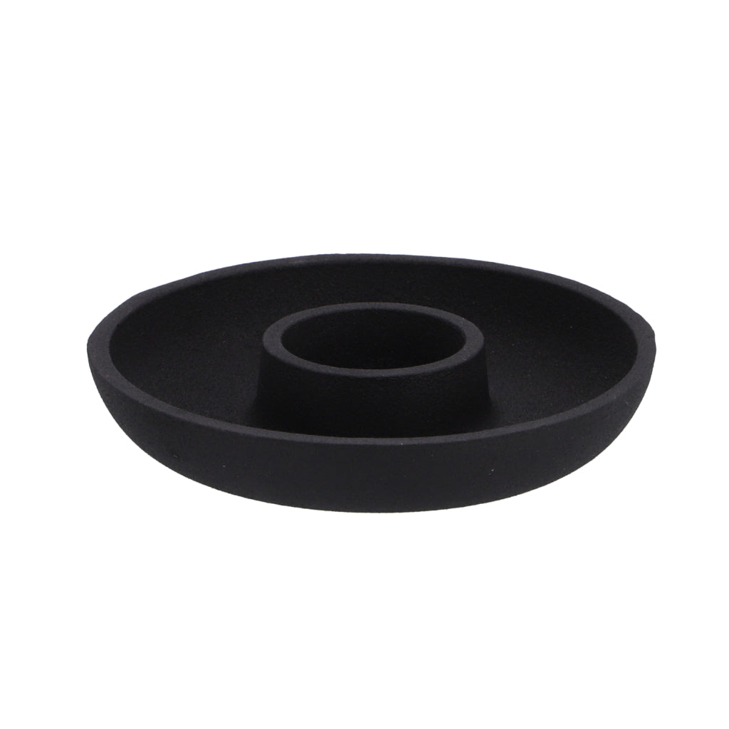 Black Aluminium Candle Holder 13.5x13.5x2.5 cm