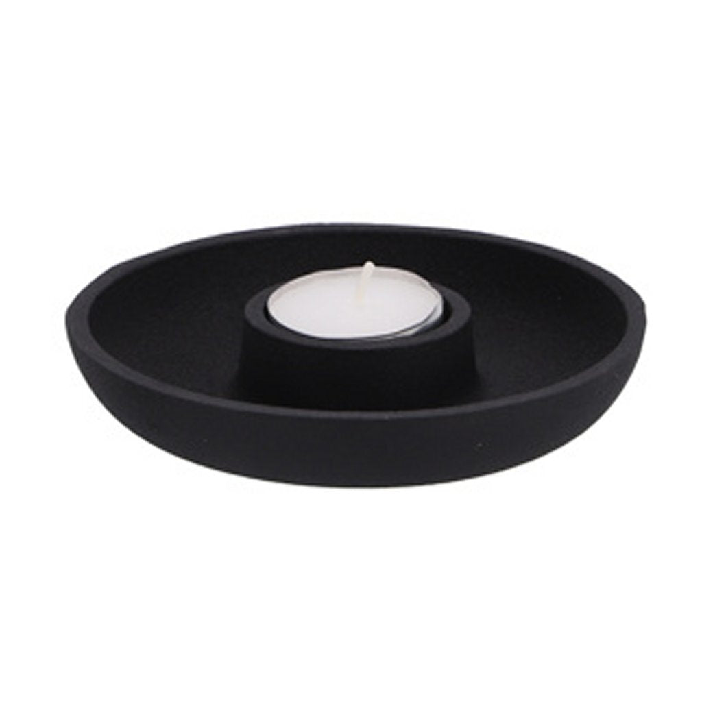 Black Aluminium Candle Holder 13.5x13.5x2.5 cm