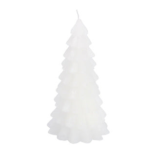 Christmas Tree Candle White 10x10x20 cm