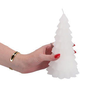 Christmas Tree Candle White 10x10x20 cm