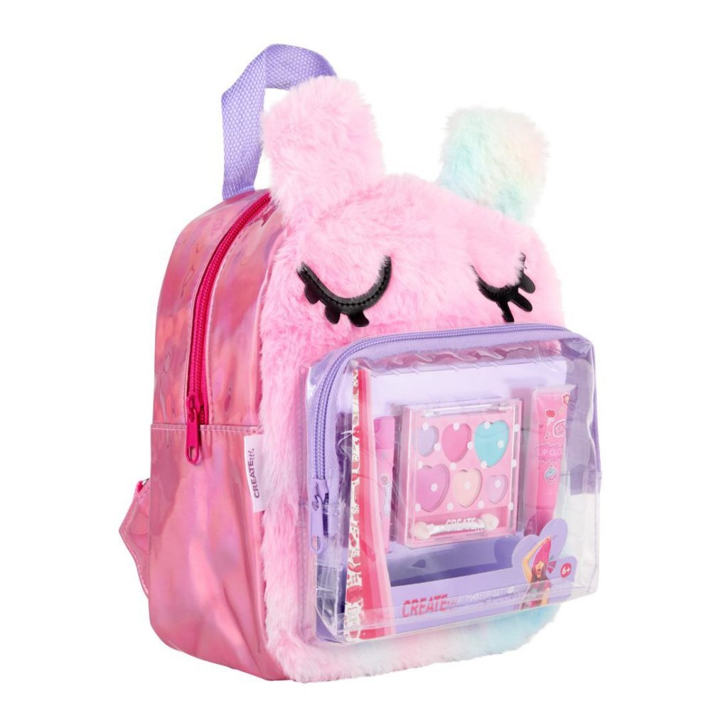 Create It! Make-Up Set with Fluffy Backpack Purple/Pink