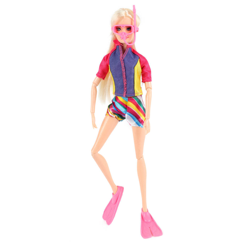 Lauren Deluxe Teen Doll Diver with Glitter Dolphin - Bath Playset