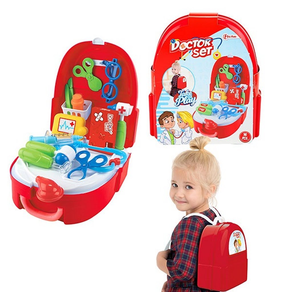 Toi-Toys 20-Piece Doctor Set - Hard Cover Case - For Ages 4+