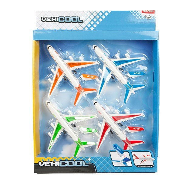 Planes & Helicopters Set 4-piece Pull Back Aircraft