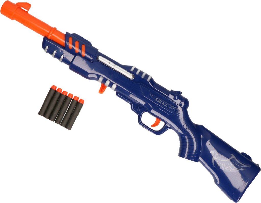Police Rifle Blue/Orange with 6 Foam Darts