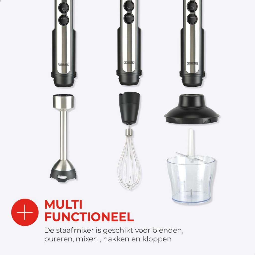 Bourgini Classic Hand Blender Set Stainless Steel/Black