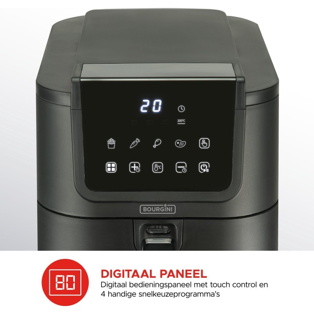 Bourgini Slimfit Airfryer XL 5 L 1500W Black