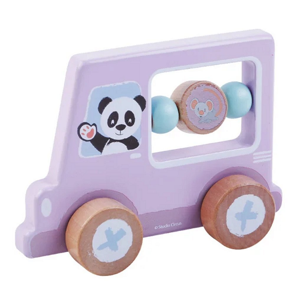 Studio Circus Wooden Activity Car Panda Purple - Fun Toy for Kids