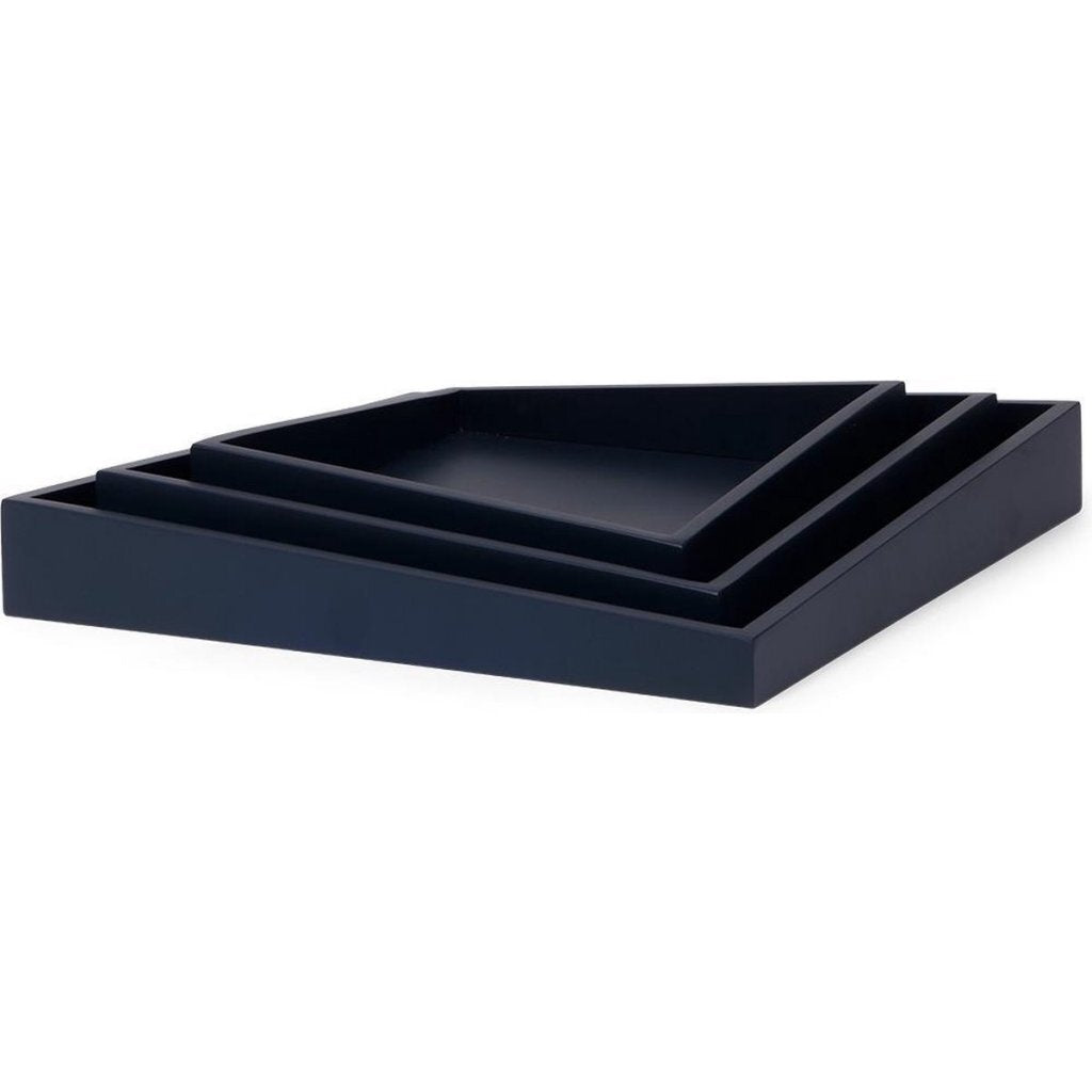 Senza Wooden Serving Trays Set of 3 Blue 30 cm