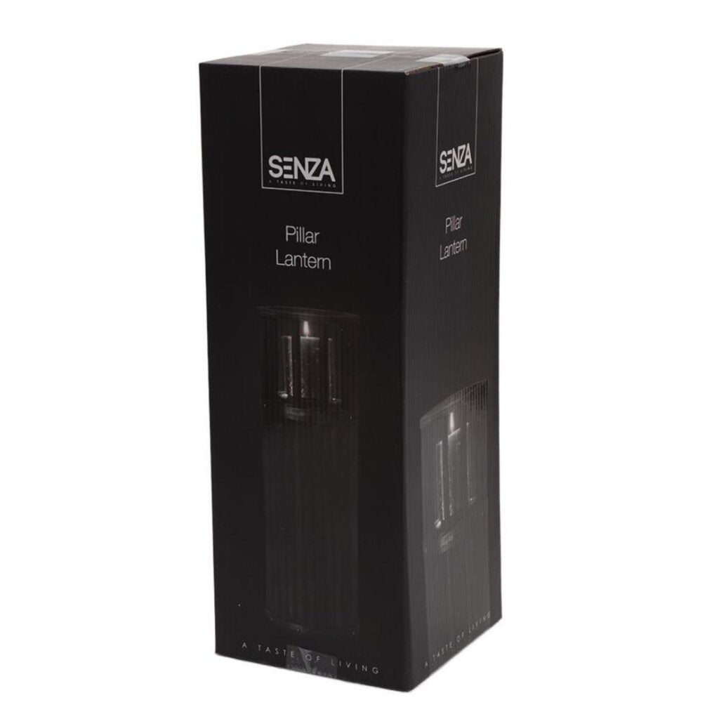 Senza Pillar Lantern 40 cm Black/Wood