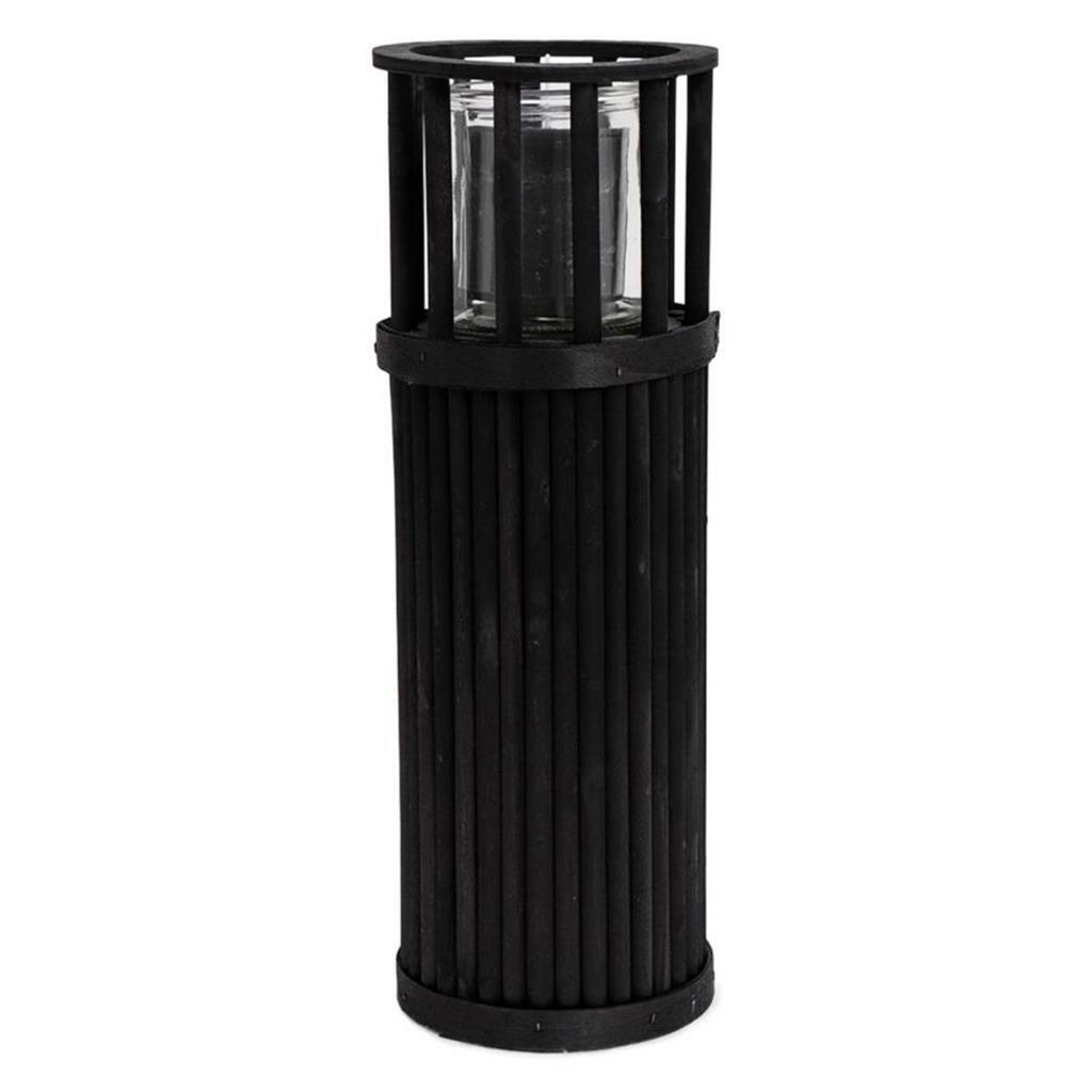 Senza Pillar Lantern 40 cm Black/Wood