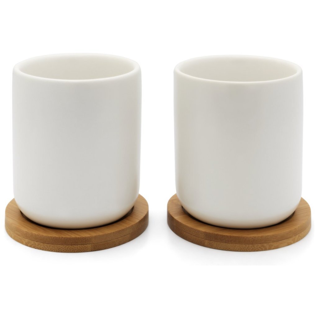 Bredemeijer Umea Tea Mugs 200 ml 2 Pieces Bamboo/White Ceramic