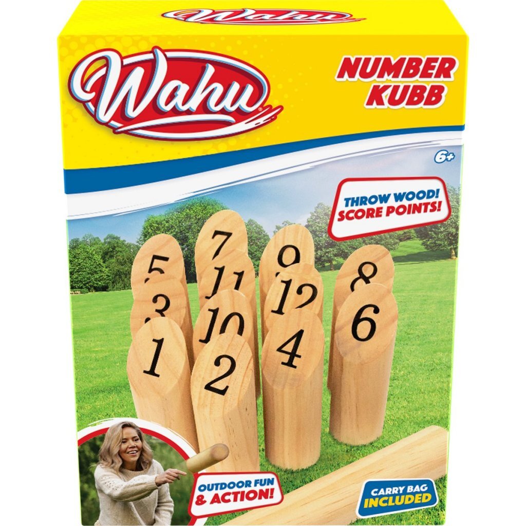 Wahu Wooden Number Kubb Game - Fun Outdoor Game for All Ages