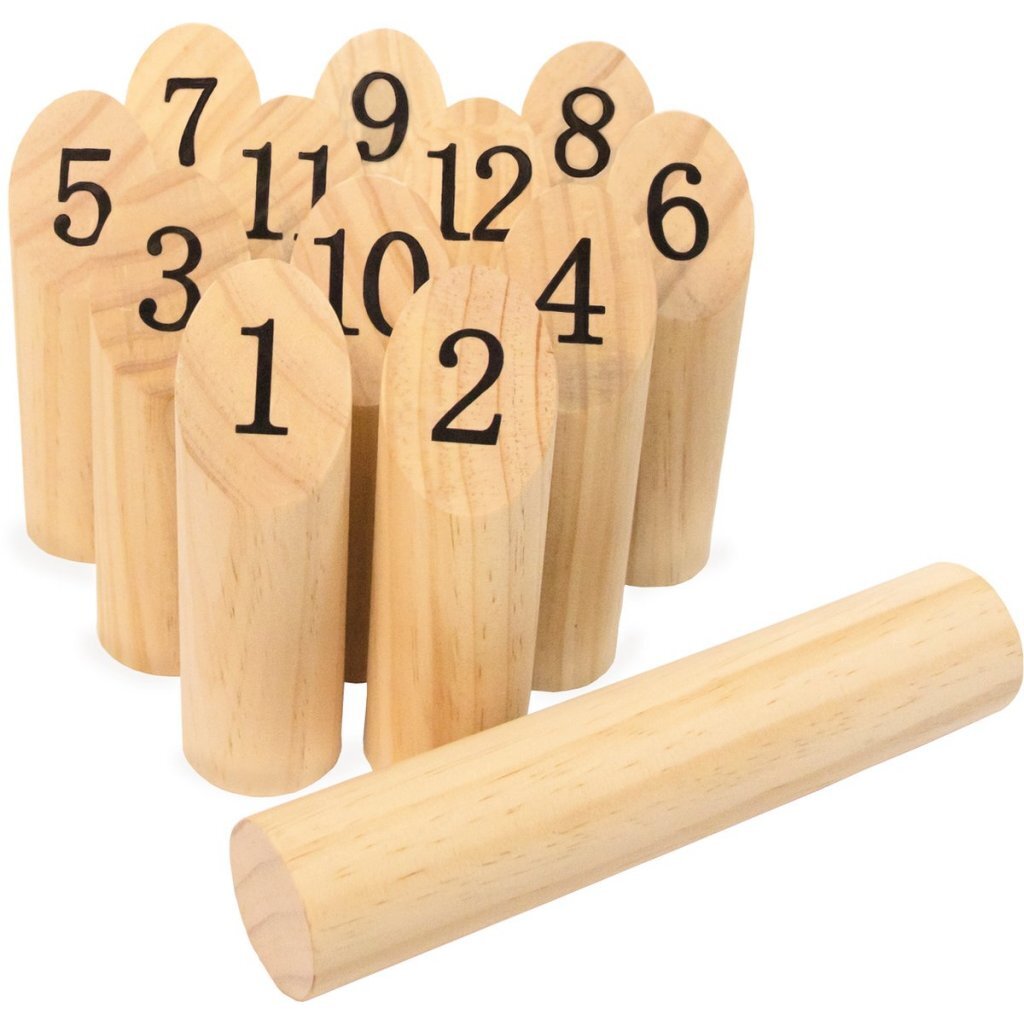 Wahu Wooden Number Kubb Game - Fun Outdoor Game for All Ages