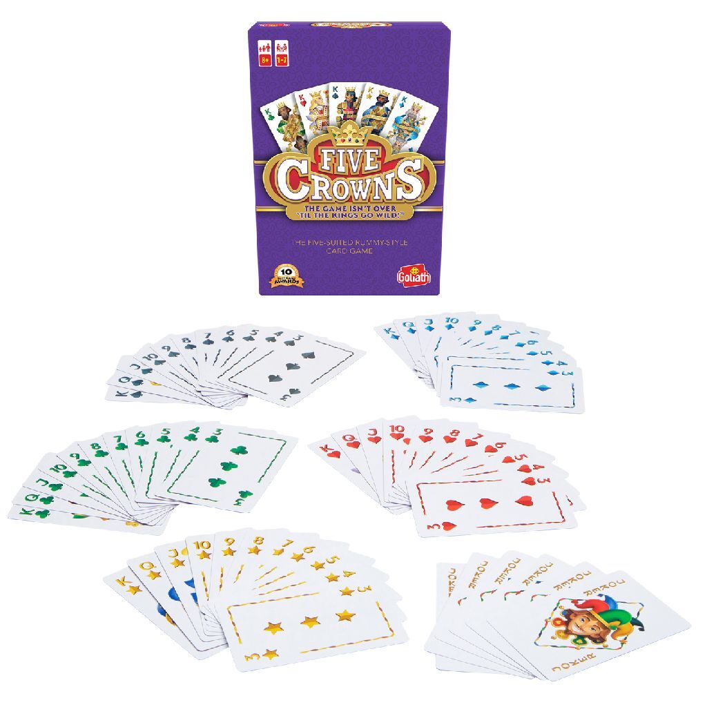 Goliath Five Crowns Card Game - Strategic Fun for 1 to 7 Players