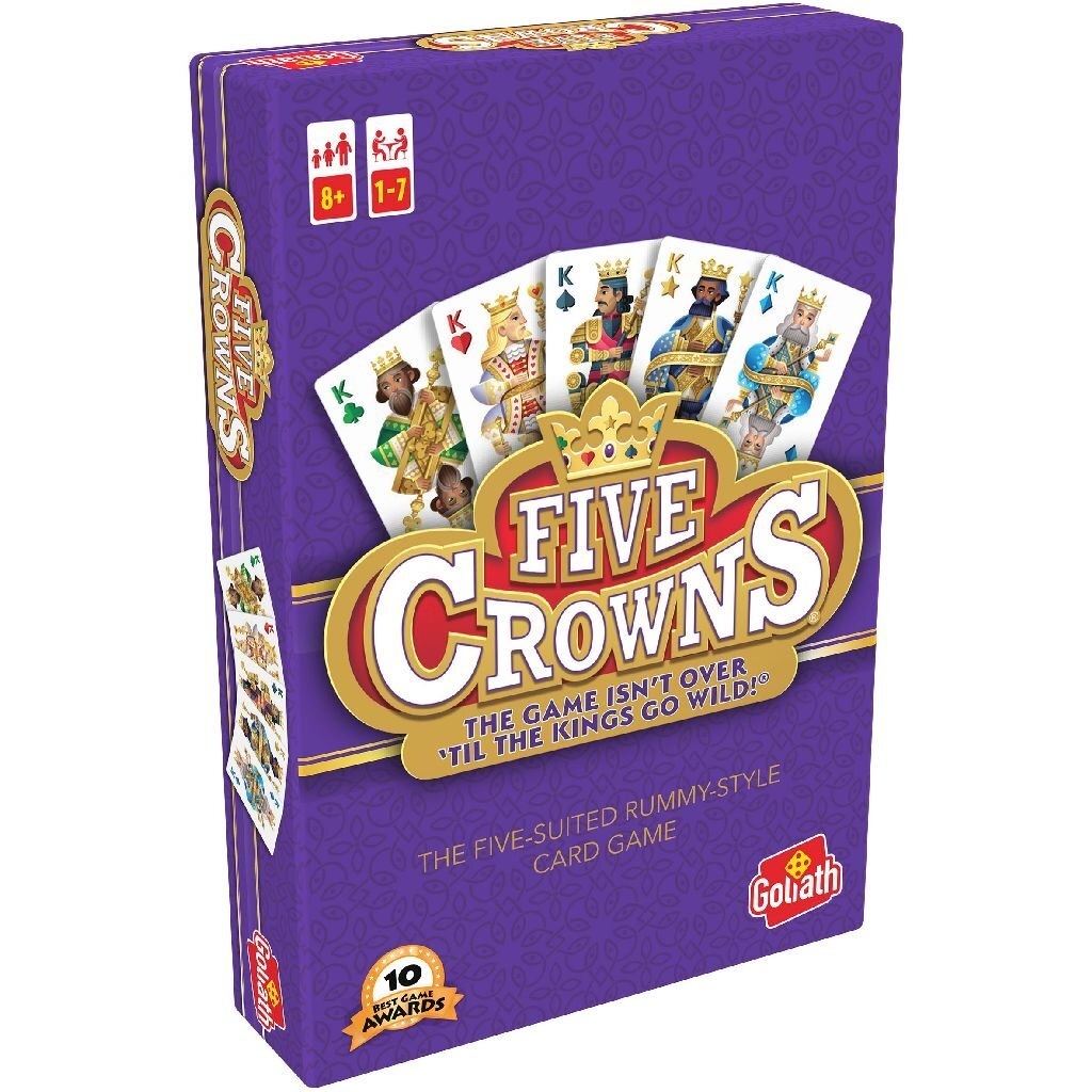 Goliath Five Crowns Card Game - Strategic Fun for 1 to 7 Players