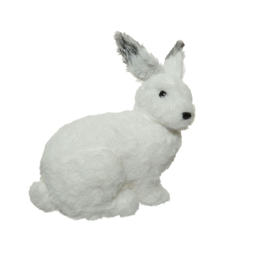 Decoris Snow Hare Decoration 17x28x29 cm White